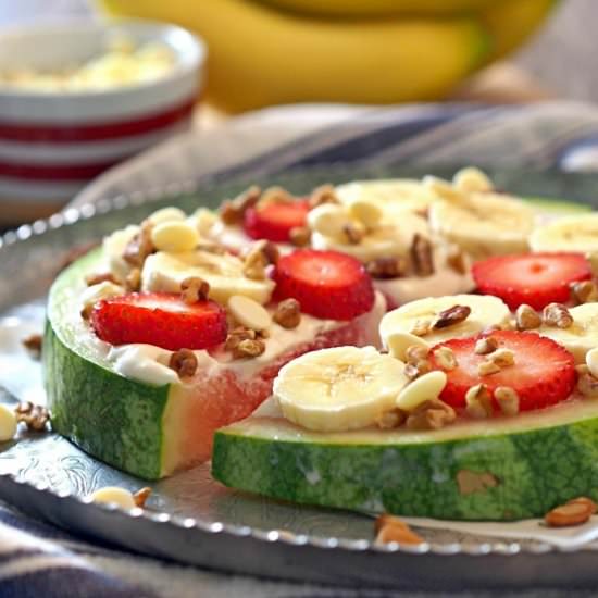 Banana Cheesecake Watermelon Pizza