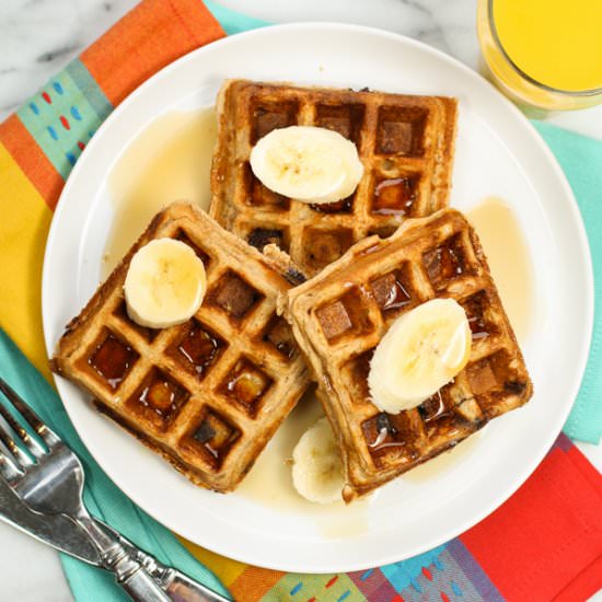 Whole Wheat Peanut Butter Waffles