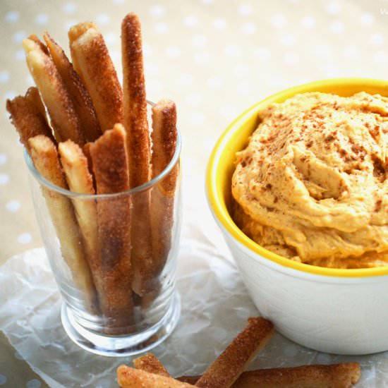 Pumpkin Dip with Cinnamon Pie Fries