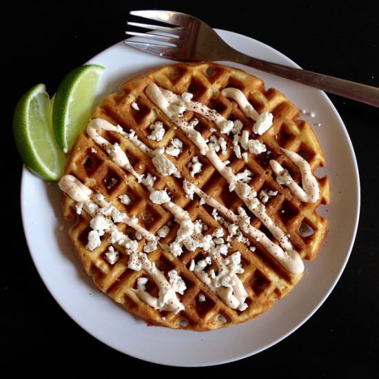 Elote-Style Cornbread Waffles