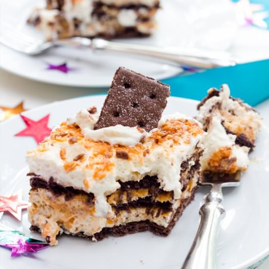 No-Bake Butterfinger Ice Box Cake