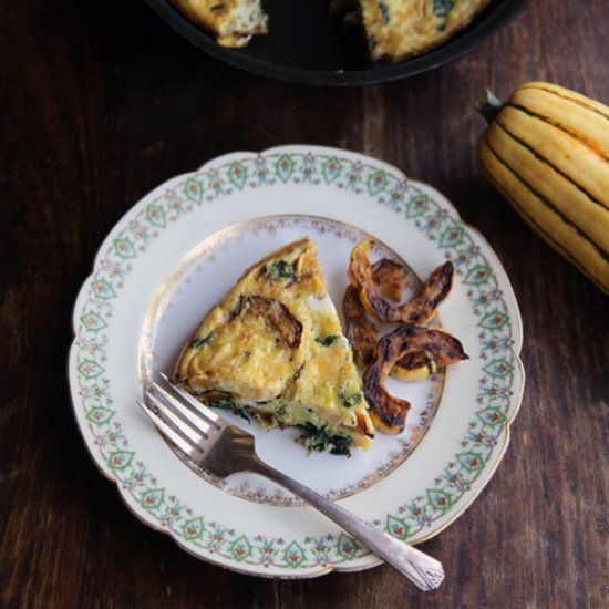 Roasted Squash and Spinach Frittata