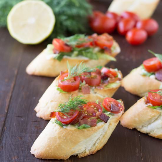 BLT Bruschetta with Dill Mayonnaise