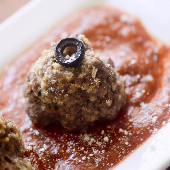 Bloody Monster Eyeball Meatballs