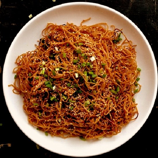 Honey Hoisin Pan Fried Noodles