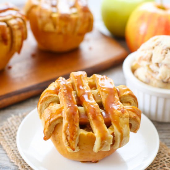 Apple Pies Baked in Apples