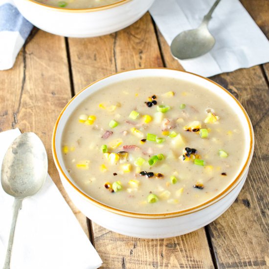 Grilled Corn and Bacon Chowder