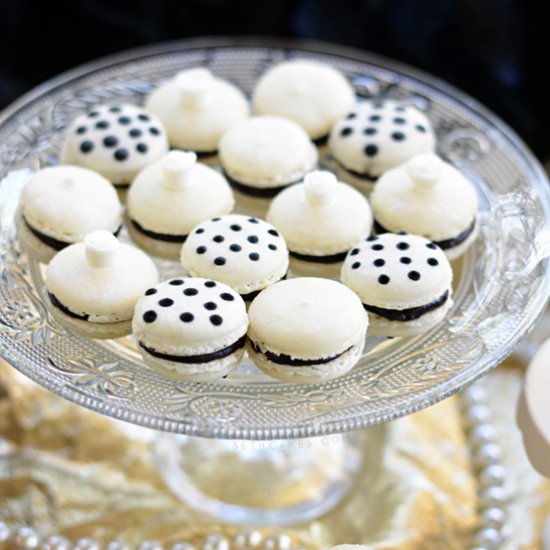 Polka Dot Wedding Macarons