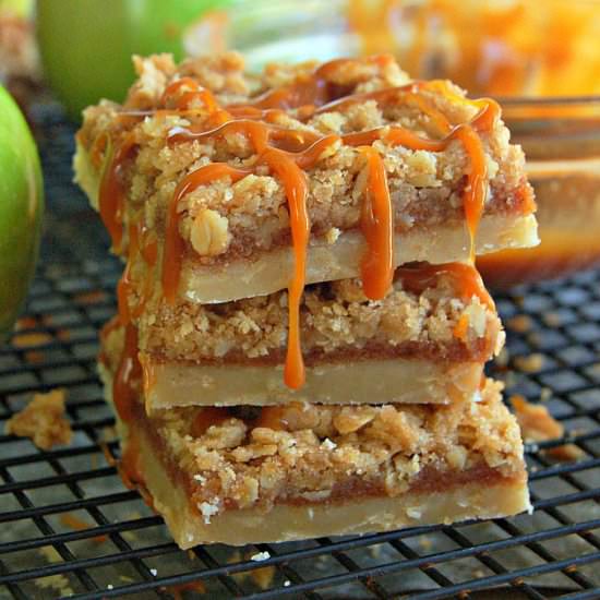 gluten free caramel apple pie bars