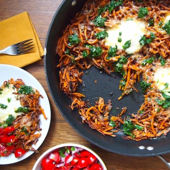 Shredded Sweet Potatoes & Eggs