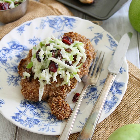 Pecan-crusted chicken & apple slaw