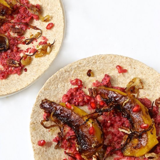 Carmelized Delicata Squash Tacos