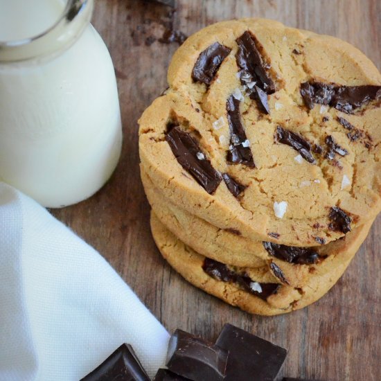 Salted Dark Chocolate Chip Cookies