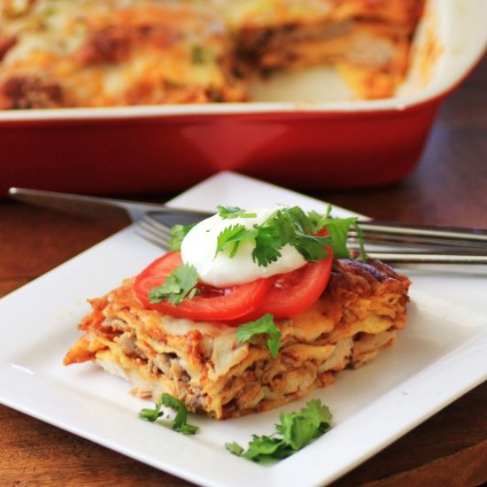 Leftover Turkey Enchilada Casserole