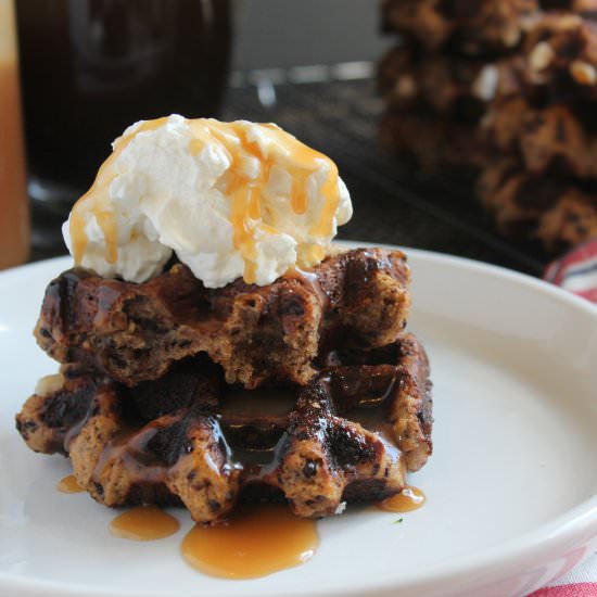 Chocolate Hazelnut Yeast Waffles