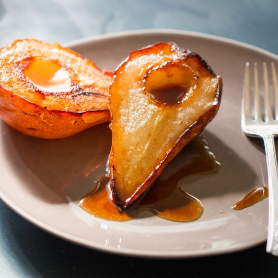 Ginger Roasted Caramelized Pears