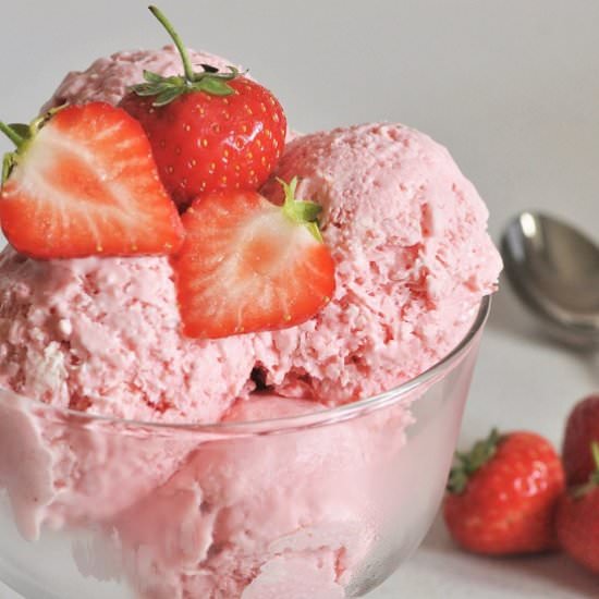 Strawberry-Honey Ice Cream