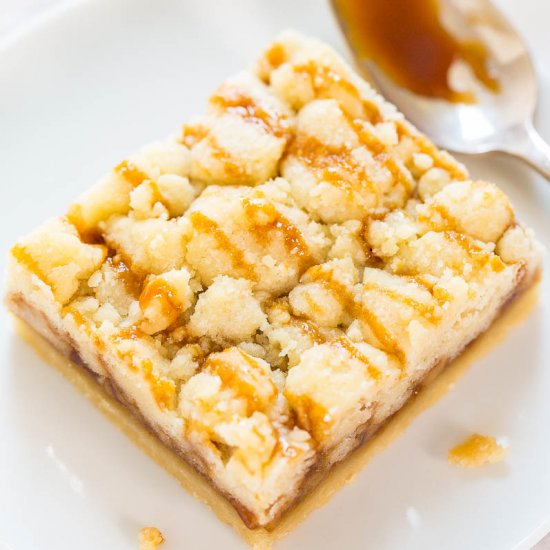 Salted Caramel Buttery Crumb Bars