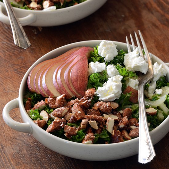 Kale Salad with Red Pear