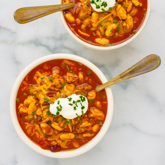 Hearty Turkey & Two-Bean Chili