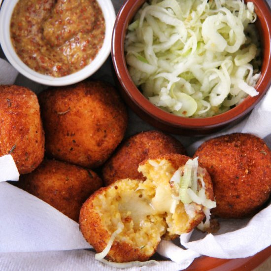 Arancini with Apple-Fennel Slaw