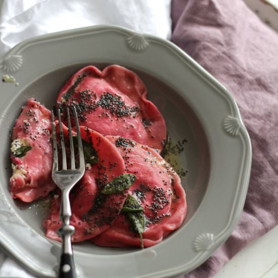 Beet and Goat Cheese Ravioli