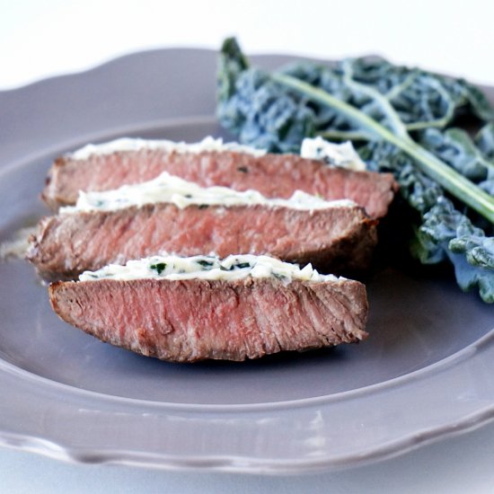 Sirloin Steak With Raw Kale Butter