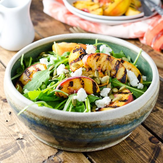 Grilled Peach and Arugula Salad