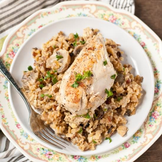 Chicken and Mushroom Rice Pilaf