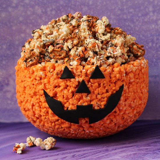 Popcorn Bowl Jack-O-Lantern