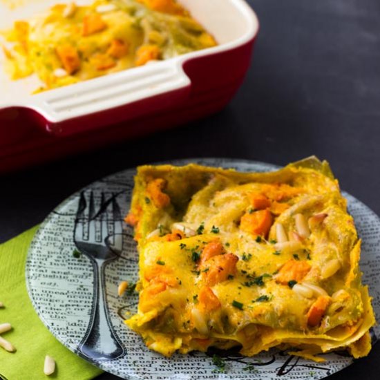 Pumpkin and Salmon Lasagne