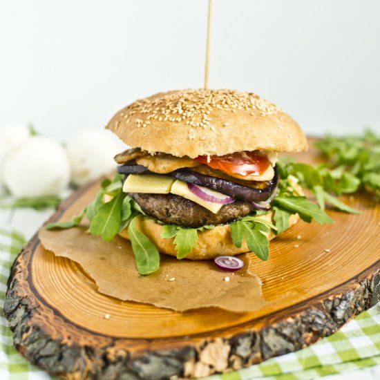 Beef Burger with Grilled Vegetable