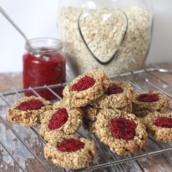 Oat Thumbprint Cookies & Chia Jam