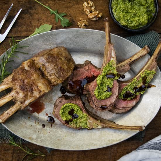 Rack of Lamb with Arugula Pesto