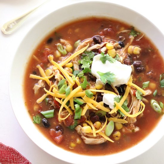 Slow Cooker Chicken Enchilada Soup