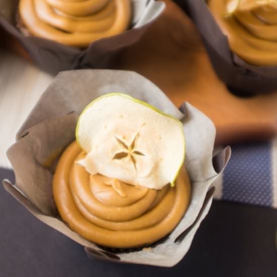 Apple Cupcake with Caramel Frosting