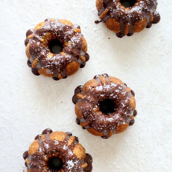 Almond Coconut Mini Bundt Cakes