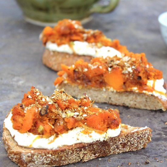 Squash & Feta Tartine with Dukkah