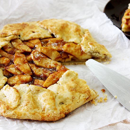 Apple Galette with Caramel Sauce