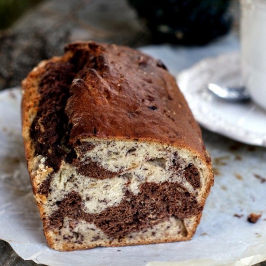 Chocolate marble banana bread