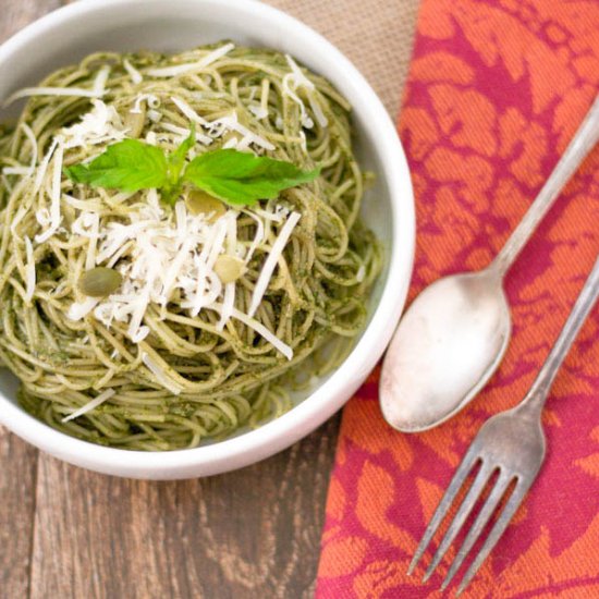 Pumpkin Seed Pesto Pasta