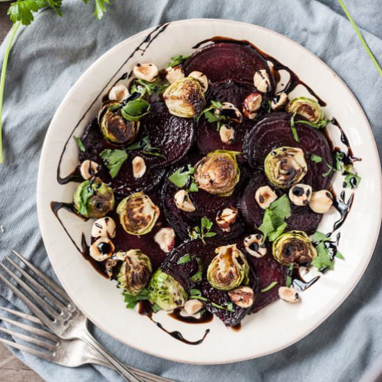 Roasted Beet & Brussels Sprouts