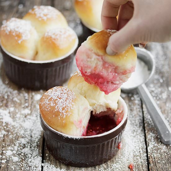 Warm Bread Bites with Jam Dip