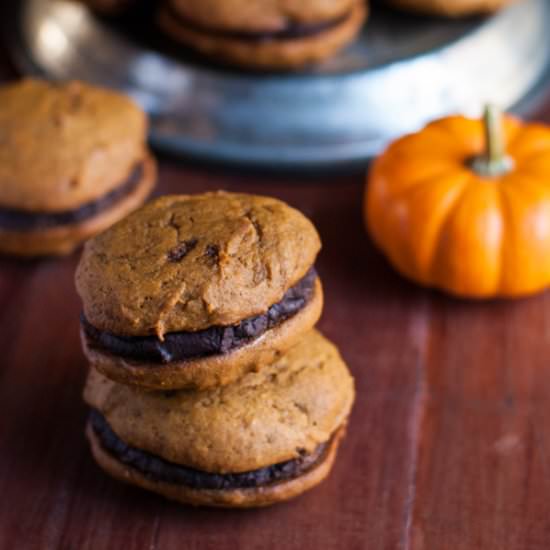 Pumpkin Whoopie Pie w Boozy Ganache