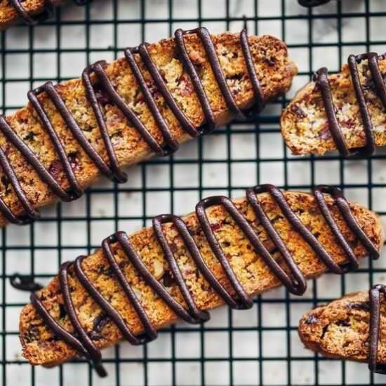 Cranberry Dark Chocolate Biscotti