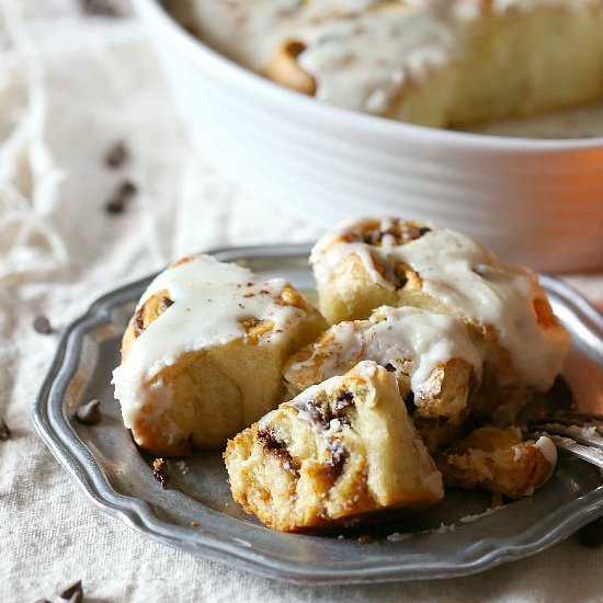 Chocolate Pumpkin Cinnamon Rolls