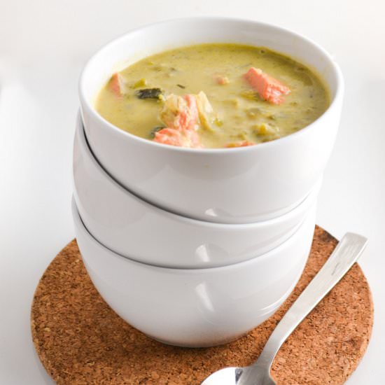 Creamy Salmon & Leek Soup