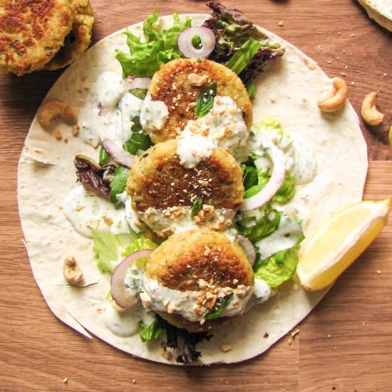 Couscous and chickpea cakes