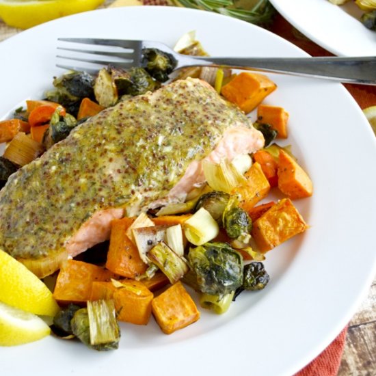 Roasted Maple-Mustard Salmon