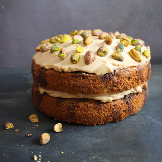 Coffee, Cardamon and Pistachio Cake